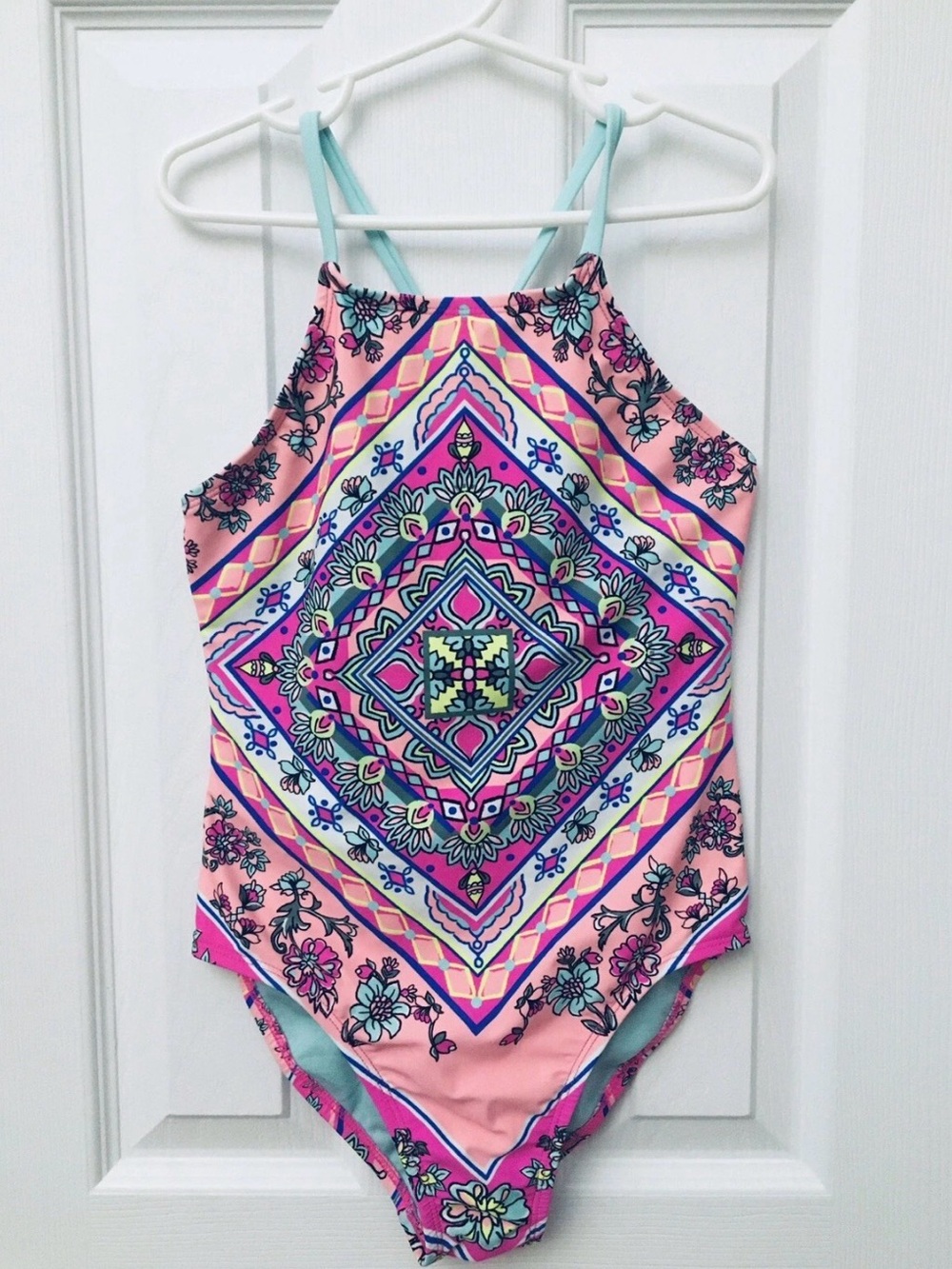 Breaking Waves Swim Suit Bathing Girls One Piece Size 8